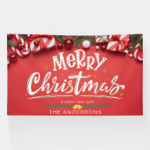 メリークリスマスとハッピーニューイヤー大屋外 横断幕 (横)