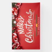 メリークリスマスとハッピーニューイヤー大屋外 横断幕 (縦)