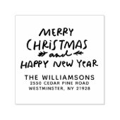 メリークリスマスとハッピーニューイヤー差出人住所 セルフインキングスタンプ (デザイン)