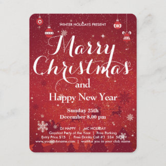 メリークリスマスとハッピーニューイヤー招待状 招待状