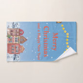 メリークリスマスとハッピーニューイヤー最高のバスタオル ハンドタオル (ハンドタオル)
