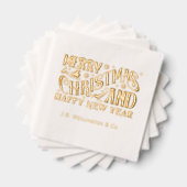 メリークリスマスとハッピーニューイヤー社名 箔ナプキン (インサイチュ (積み重ね))