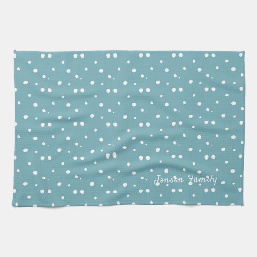 メリークリスマスとハッピーニューイヤー素朴雪 キッチンタオル (横)