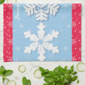 メリークリスマスとハッピーニューイヤー素朴雪 キッチンタオル (折り畳み)