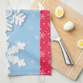 メリークリスマスとハッピーニューイヤー素朴雪 キッチンタオル (四つ折り)