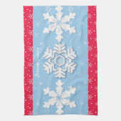 メリークリスマスとハッピーニューイヤー素朴雪 キッチンタオル (縦)