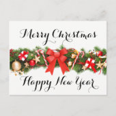 メリークリスマスとハッピーニューイヤー葉書 シーズンポストカード (正面)