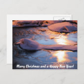メリークリスマスとハッピーニューイヤー葉書 シーズンポストカード (正面/裏面)