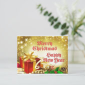 メリークリスマスとハッピーニューイヤー葉書 シーズンポストカード (スタンド正面)