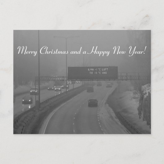 メリークリスマスとハッピーニューイヤー葉書 シーズンポストカード (正面)