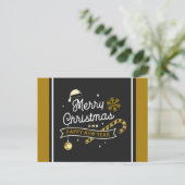 メリークリスマスとハッピーニューイヤー葉書 ポストカード (スタンド正面)