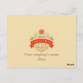 メリークリスマスとハッピーニューイヤー金ゴールド枠 ポストカード (裏面)