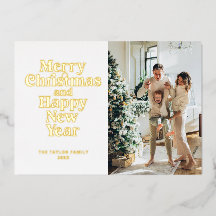 メリークリスマスとハッピーニューイヤー金ゴールド