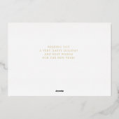 メリークリスマスとハッピーニューイヤー金ゴールド 箔シーズンカード (裏面)