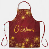 メリークリスマスとハッピーニューイヤー雪 エプロン (正面)