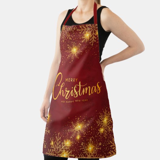 メリークリスマスとハッピーニューイヤー雪 エプロン (インサイチュ)