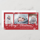 メリークリスマスとハッピーニューイヤー雪 シーズンカード (正面/裏面)