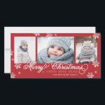 メリークリスマスとハッピーニューイヤー雪 シーズンカード<br><div class="desc">フェスティバルとモダン3-Photoホリデーカード散在する雪の結晶とスクリプお洒落トと。 com</div>