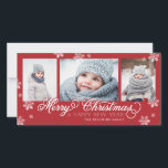 メリークリスマスとハッピーニューイヤー雪 シーズンカード<br><div class="desc">フェスティバルとモダン3-Photoホリデーカード散在する雪の結晶とスクリプお洒落トと。 com</div>