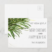 メリークリスマスとハッピーニューイヤー シーズンポストカード (正面/裏面)