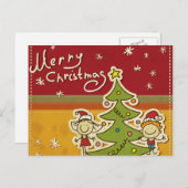 メリークリスマスとハッピーニューイヤー、ジュレお祝い。 シーズンポストカード (正面/裏面)