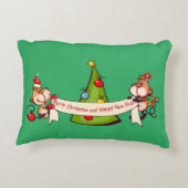メリークリスマスとハッピーニューイヤー・モンキー アクセントクッション (裏面)