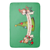 メリークリスマスとハッピーニューイヤー・モンキー バスマット (正面縦)