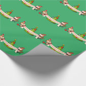 メリークリスマスとハッピーニューイヤー・モンキー ラッピングペーパー (角)