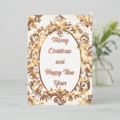 メリークリスマスとハッピーニューイヤー！ 箔シーズンカード (立ち正面)