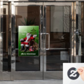 メリークリスマスとハッピーバースデーイエス ウィンドウサイン (オフィスドア)