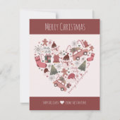 メリークリスマスとハッピーホリデーズファミリー名 シーズンカード (正面)