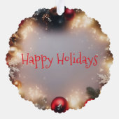 メリークリスマスとハッピーホリデー オーナメントカード (裏面)