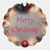 メリークリスマスとハッピーホリデー オーナメントカード (正面)