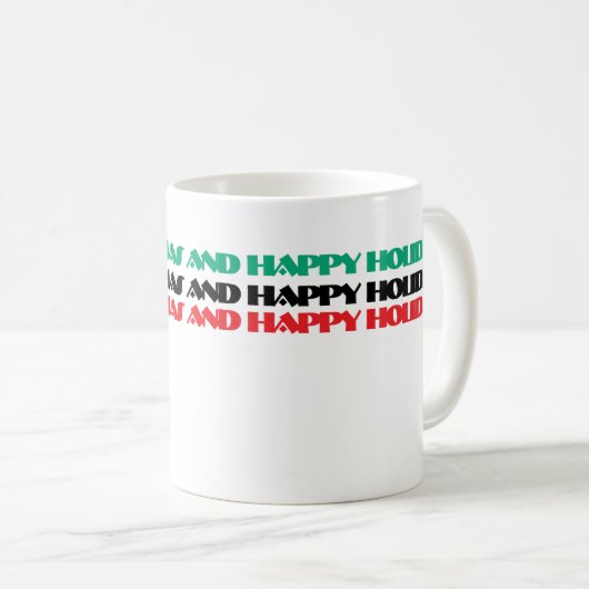 メリークリスマスとハッピーホリデー! コーヒーマグカップ (正面右)