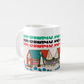メリークリスマスとハッピーホリデー！コーヒーマグ コーヒーマグカップ (正面左)