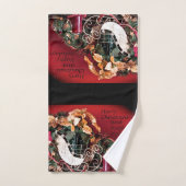 メリークリスマスとハッピーホリデー バスタオルセット (ハンドタオル)