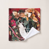 メリークリスマスとハッピーホリデー バスタオルセット (ウォッシュタオル)