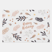 メリークリスマスとハッピーホリデー ラッピングペーパーシート (正面2)