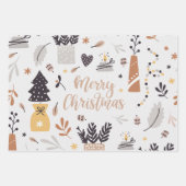 メリークリスマスとハッピーホリデー ラッピングペーパーシート (正面)