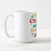 メリークリスマスとハッピー常にコーヒーマグ コーヒーマグカップ (左)