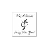 メリークリスマスとハッピー新年のゴム印 ラバースタンプ (インプリント)