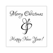 メリークリスマスとハッピー新年のゴム印 ラバースタンプ (インプリント)