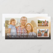 メリークリスマスとハッピー新年フル3写真 シーズンカード (正面/裏面)