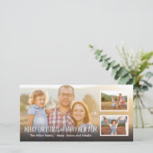 メリークリスマスとハッピー新年フル3写真 シーズンカード (スタンド正面)