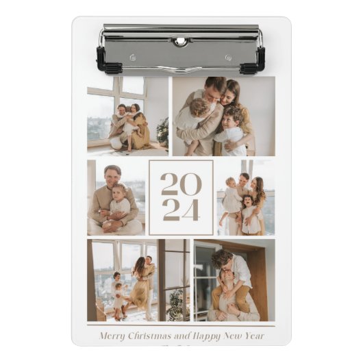 メリークリスマスとハッピー新年ミニクリップボード ミニクリップボード (正面)