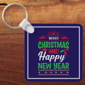 メリークリスマスとハッピー新年–61064フード付きスウェットシャツ キーホルダー (正面)