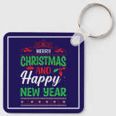 メリークリスマスとハッピー新年–61064フード付きスウェットシャツ キーホルダー (裏面)