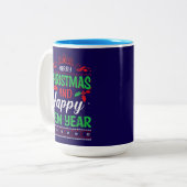 メリークリスマスとハッピー新年–61064フード付きスウェットシャツ ツートーンマグカップ (正面左)
