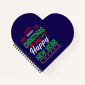 メリークリスマスとハッピー新年–61064フード付きスウェットシャツ ノートブック (正面)