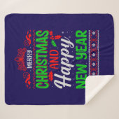 メリークリスマスとハッピー新年–61064 シェルパブランケット (正面(横))